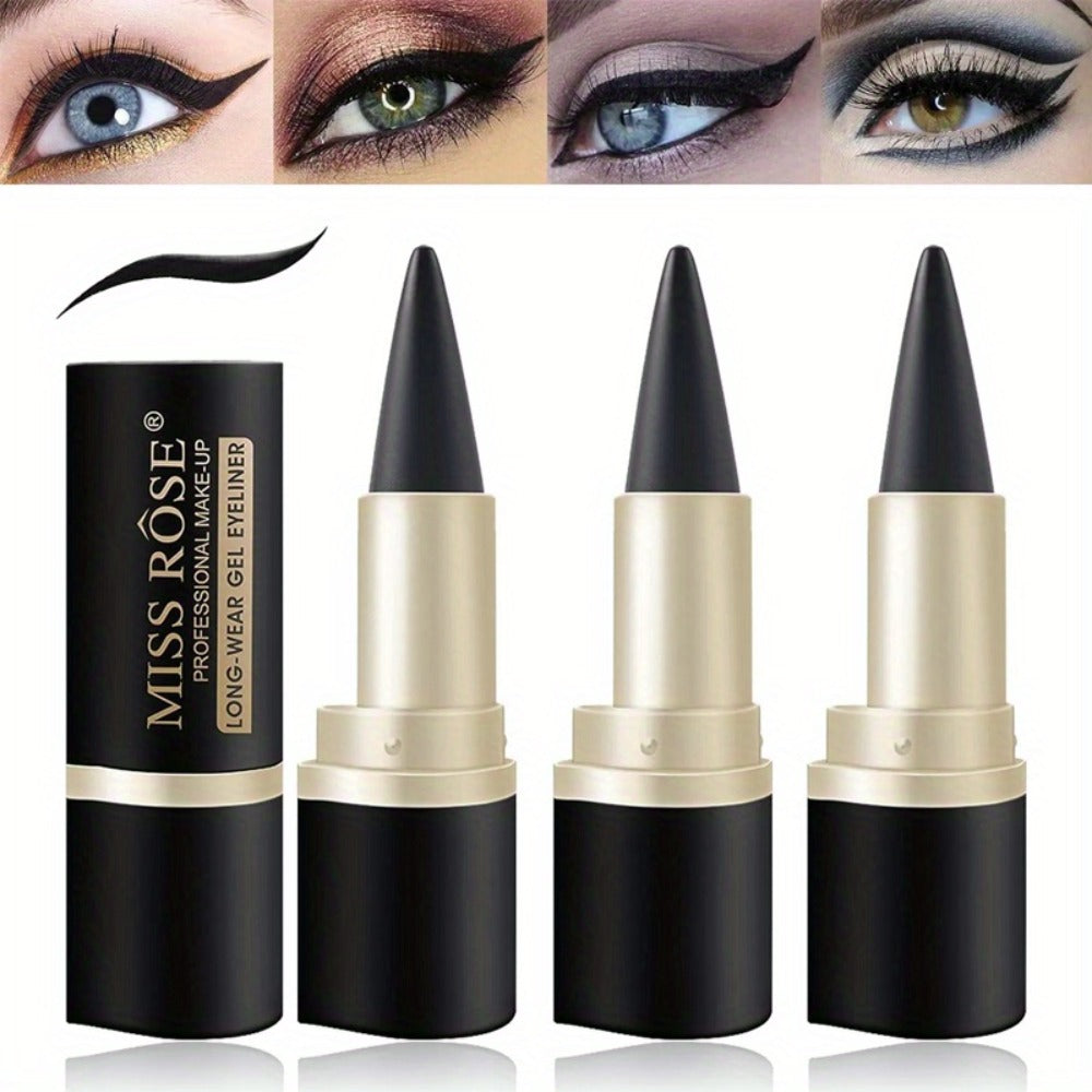 Waterproof Black Eyeliner Pencil Set 3pcs, for Makeup, Travel and Everyday Vanity Use, with the Listed Configuration — image 
