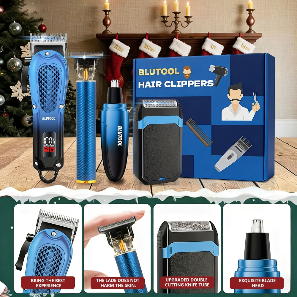 Multi-Piece Hair Clipper Kit for Men – USB Rechargeable Cordless Electric Trimmer Set, 2-Piece & 4-Piece Home Travel Barber T