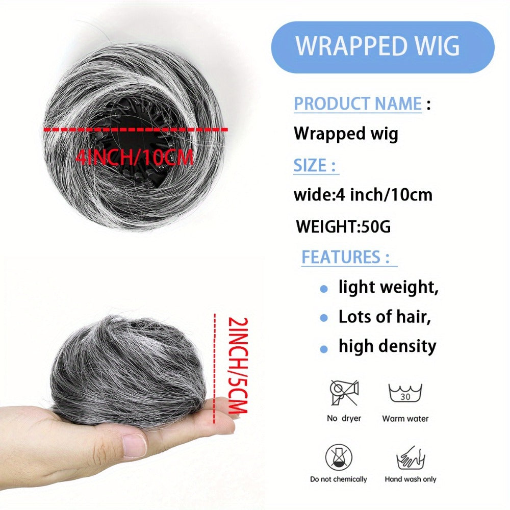 Hair Accessories Four-Inch Curly Bun Hair Piece in Six Synthetic Fiber Colors for Updo Styling — image 6