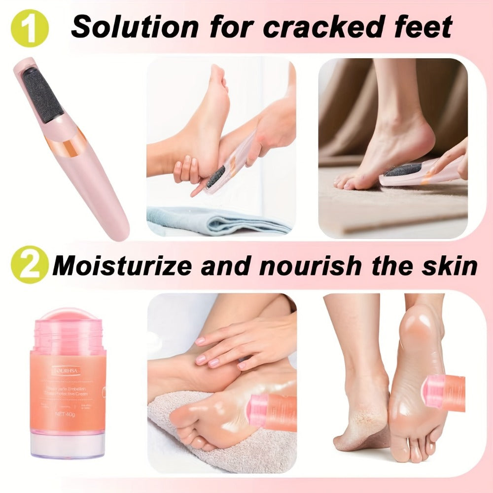 Electric Callus Remover for Feet with Foot Cream Stick Rechargeable Pedicure Tool 2 Speeds 2000 5000 RPM 2 — image 5