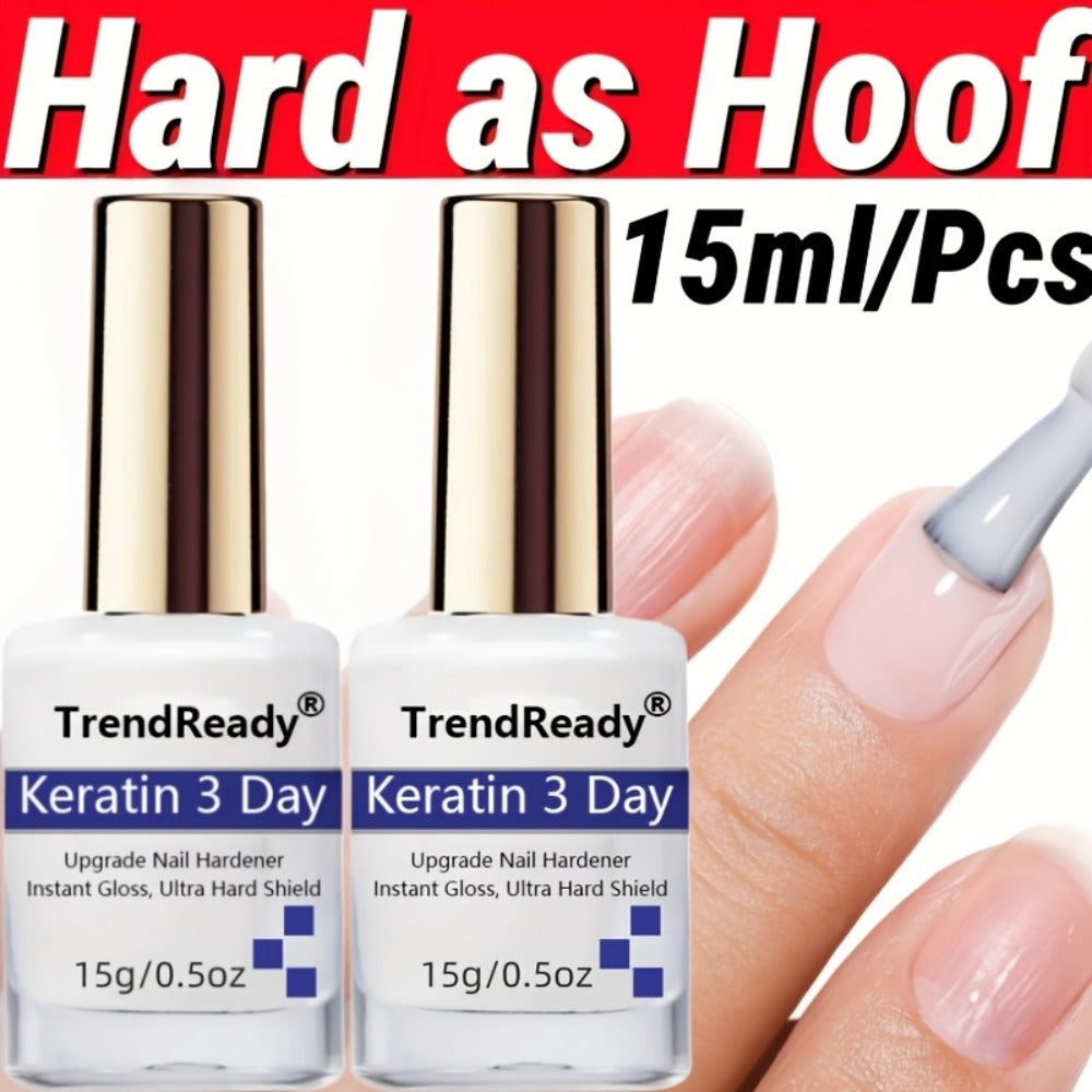 Nail Hardener for Weak Brittle Splitting Nails 2 Pack – Fast Drying White Nail Strengthener with Vitamin E — image 1