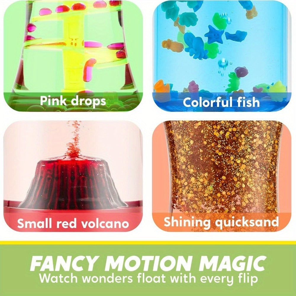 Four-Piece Visual Flow Tube Set with Glitter, Fish, Flake and Volcano Motion Designs in Four Shapes — image 4