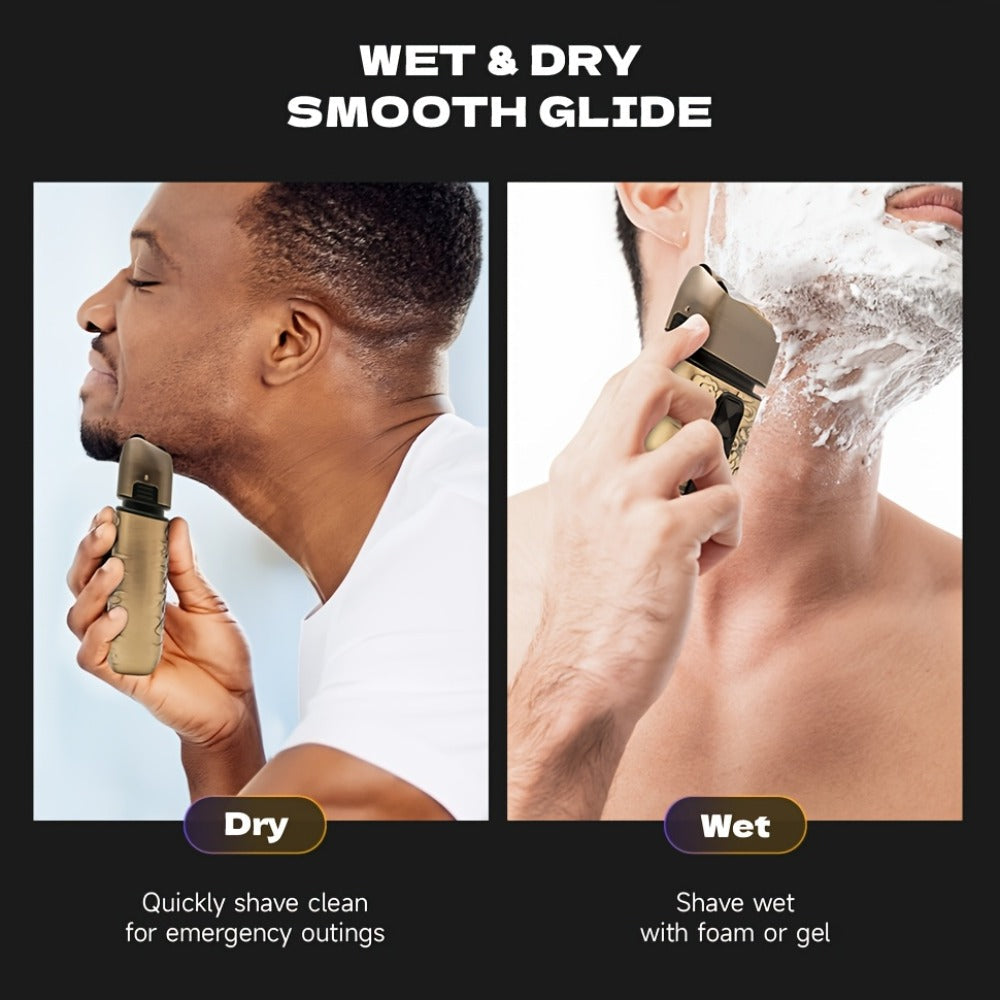 Cordless Electric Foil Shaver Grooming Kit for Men with Barber Shears Beard Mustache Trimmer Bald Head Razor Haircutting Set 