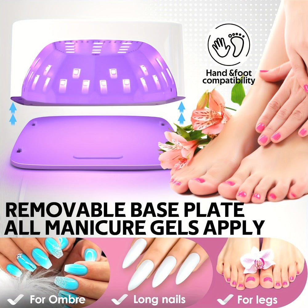 Rechargeable Wireless Nail Lamp 30 LED Beads 365+405nm UV Gel Curing Light 3 Timer Settings Infrared Sensor Portable Nail Dry