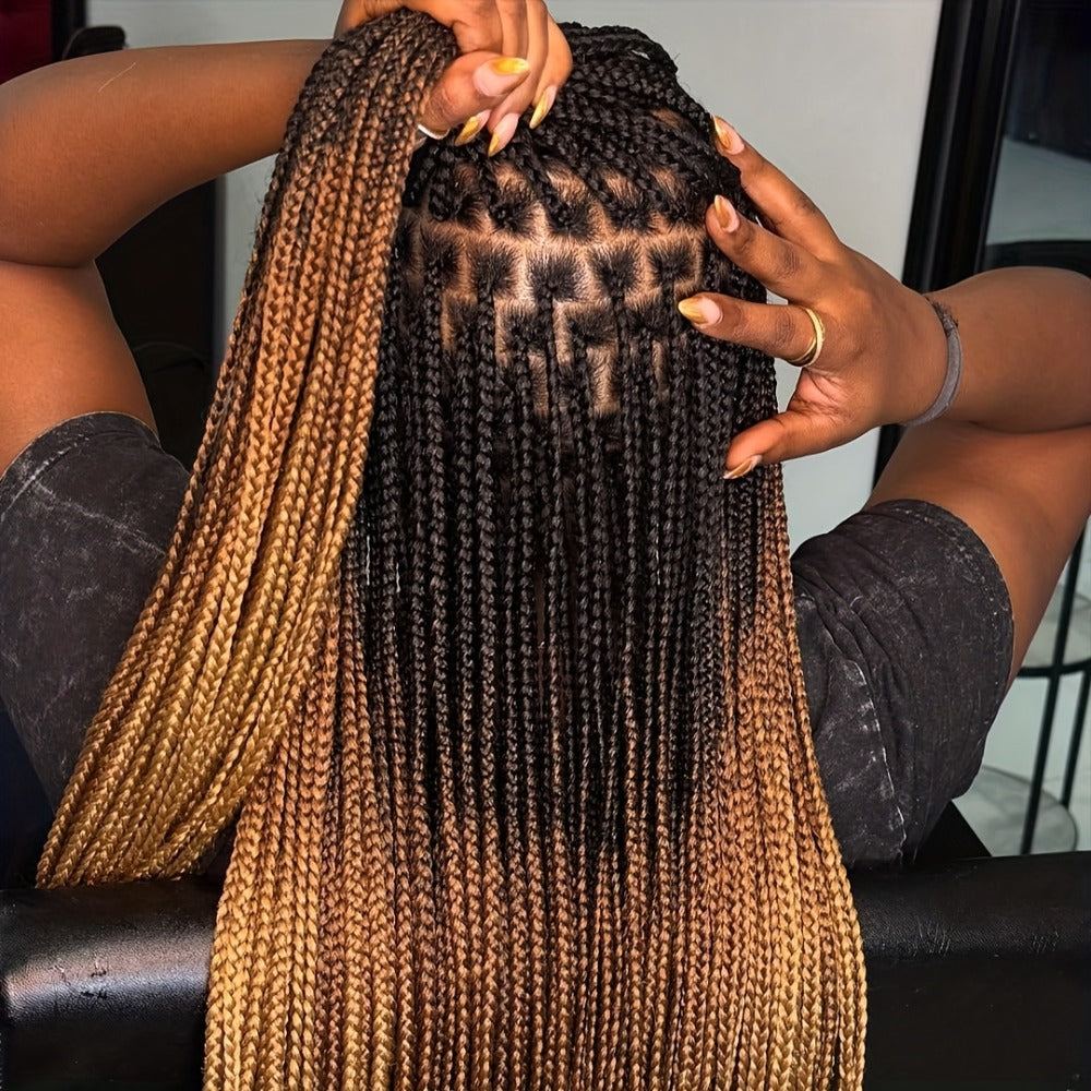 Long Box-Braid Wig with Full Lace Cap in 26- or 38-Inch Lengths and Four Lettered Color Options — image 7