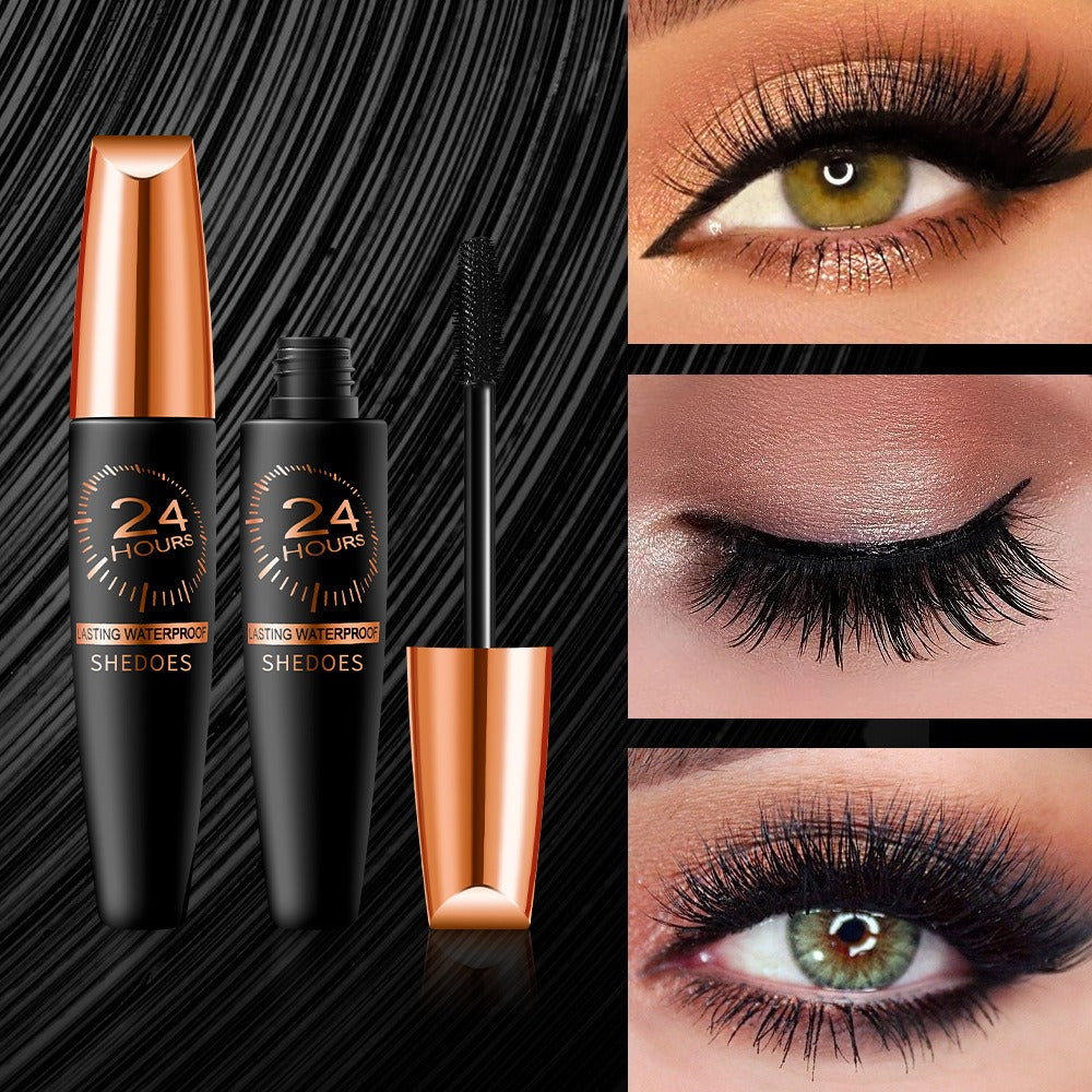 Black Mascara Three-Piece Set with Tapered Tubes, Copper-Color Caps and Black Bristle Applicator Wands — image 2