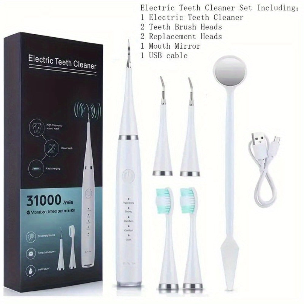 Electric Teeth Cleaner Kit USB Rechargeable, 5 Cleaning Modes Dental Scaler Plaque Tartar Remover Gum Health — image 9