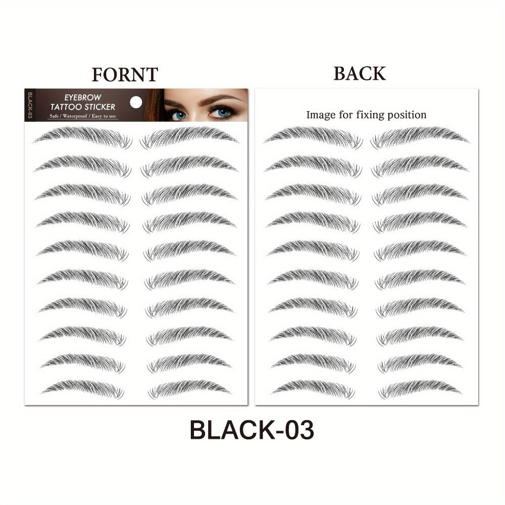 6D Eyebrow Tattoo Stickers Waterproof 8 Pcs for Women Girls, for Temporary Body Art, Festivals and Costumes — image 9