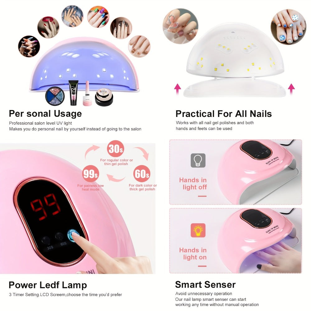 Complete Acrylic Nail Kit with Drill & UV LED Light, Colored Acrylic Powders & All Tools Included — image 2