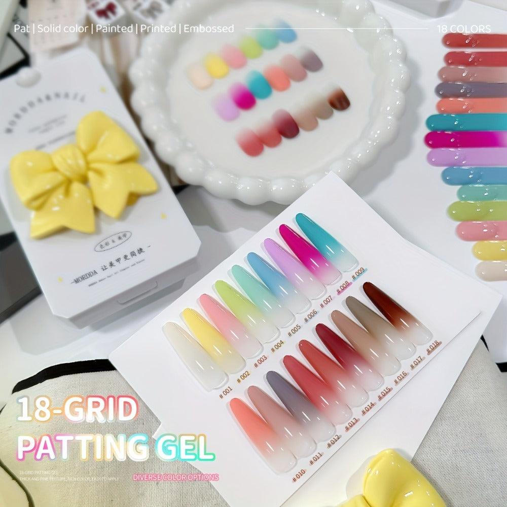 Gel Nail Polish Set with MORDDA Label, 18 Cloud Souffle Patting Colors in Autumn Winter Palette — image 2