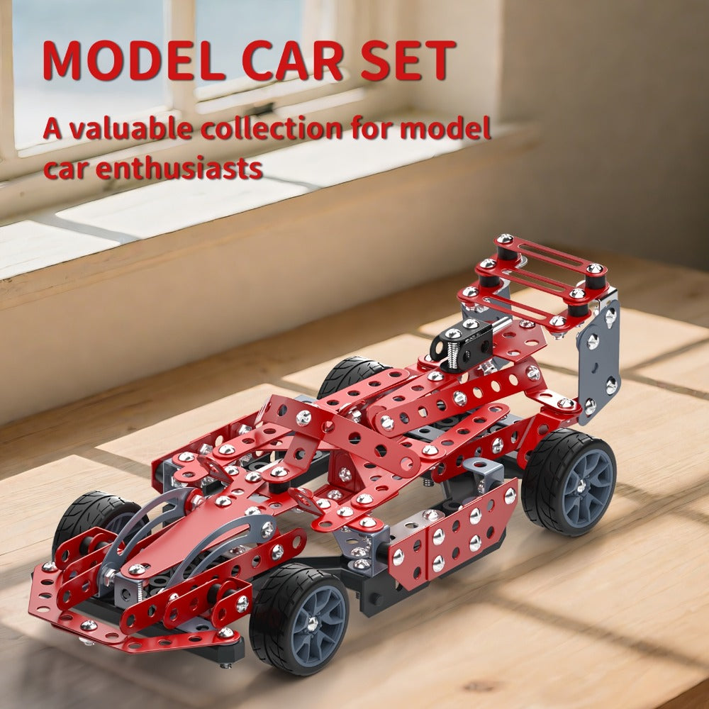 STEM Building Kit Model Car 283-287 Pcs Motorized Assembly Vehicle Toy with Tires & Openable Hood — image 8