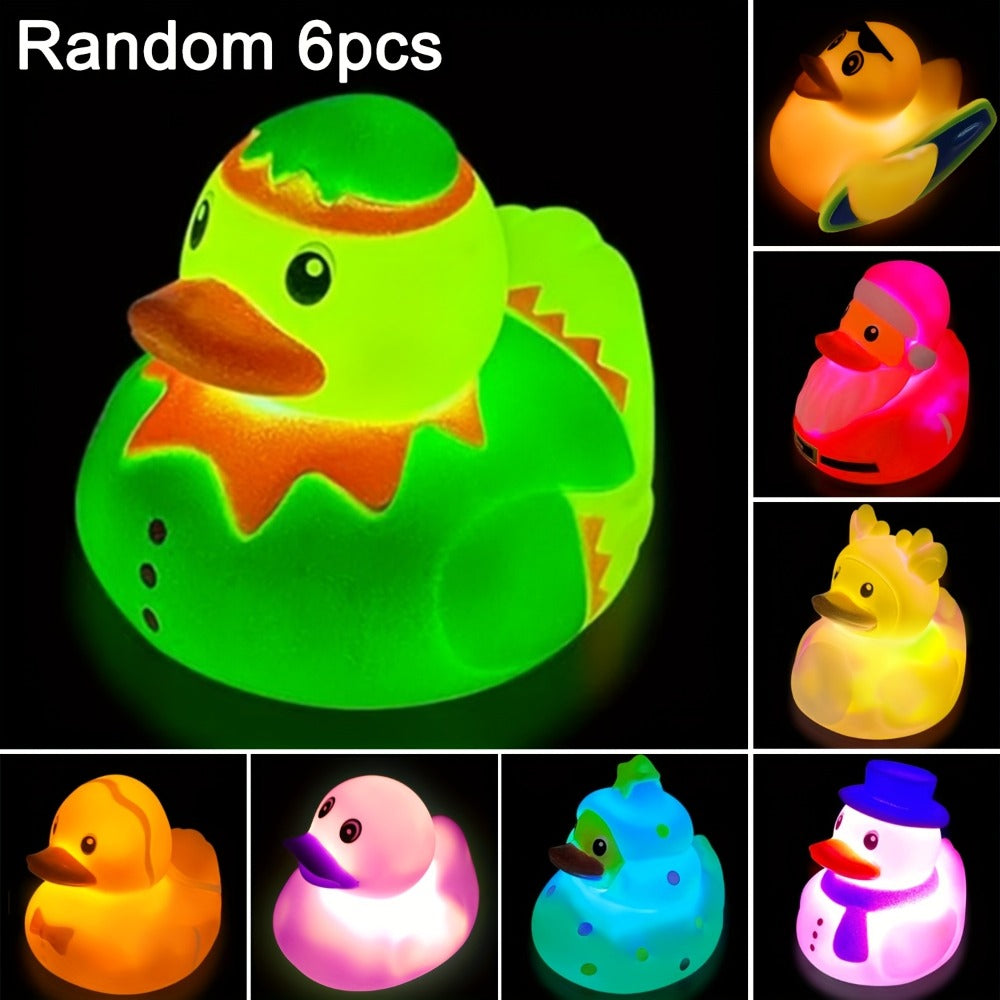 Light Up Duck Bath Toys for Toddlers, Color-Changing Floating Rubber Ducks, Sensory Water Bath Time Toys for Boys & Girls — i