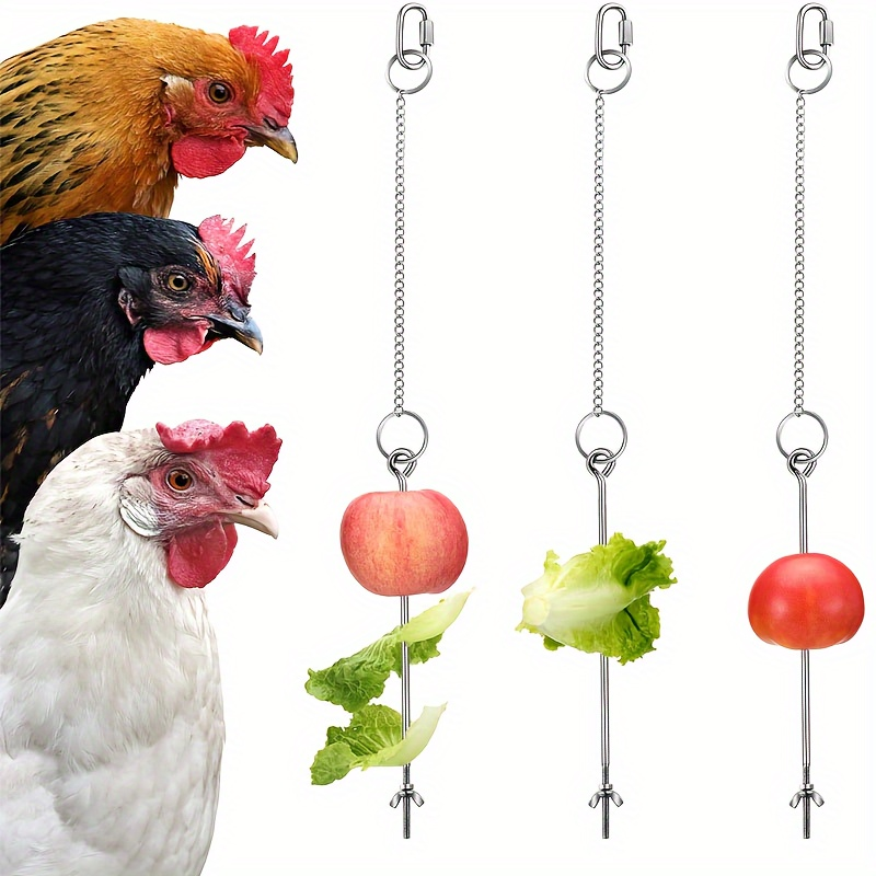 Chicken Feeder Skewer Stainless Steel Hanging Fruit Veggie Double Nut for Grilling, Camping and Outdoor Meals — image 4