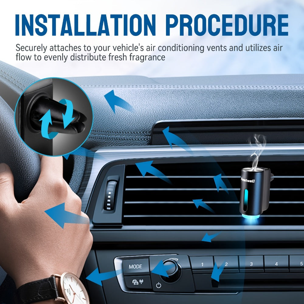 Car Essential Oil Diffuser – USB Aromatherapy Air Freshener with 3 Adjustable Mist Modes, Humidifier & Fragrance Diffuser for