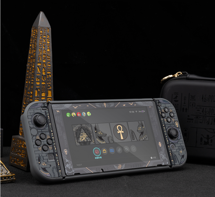Mysterious Egypt Swi Tch Protective Shell Black Hard Cover Back Grip Controller Split Housing Case
