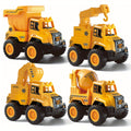 4-Piece Construction Truck Set for Kids, Excavator Dump Truck Crane Cement Mixer Sandbox STEM Engineering Vehicle Playset — i