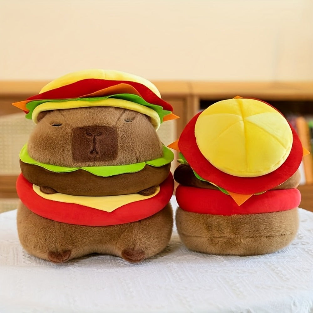 Capybara Plush Stuffed Animal Hamburger Burger Hat Funny Kawaii Plush Toy with the Listed Color, Size or Set Options for Ever