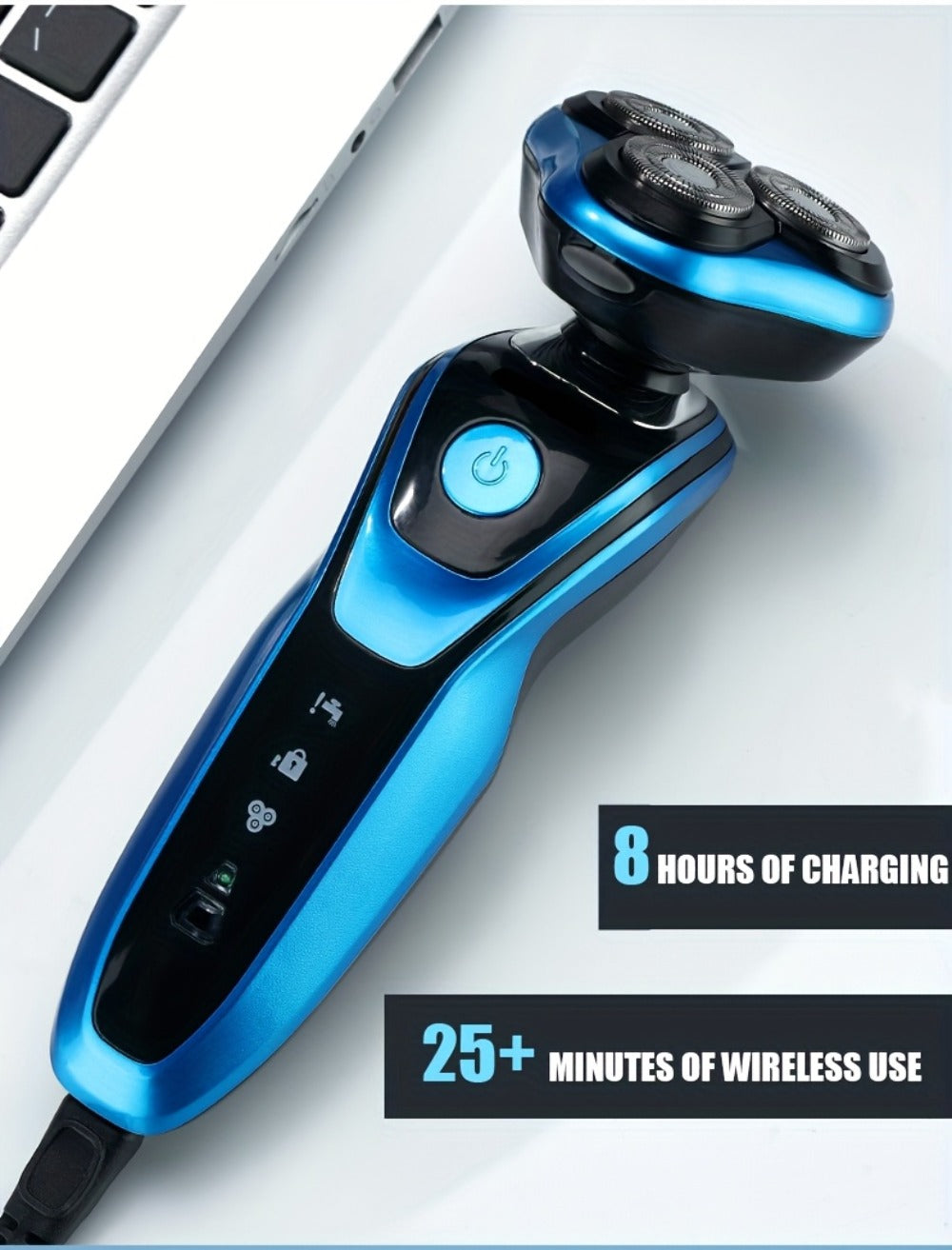 Electric Shaver 3-in-1 Floating-Blade Kit with Nose and Sideburn Trimmers, USB Charging and Digital Display — image 11