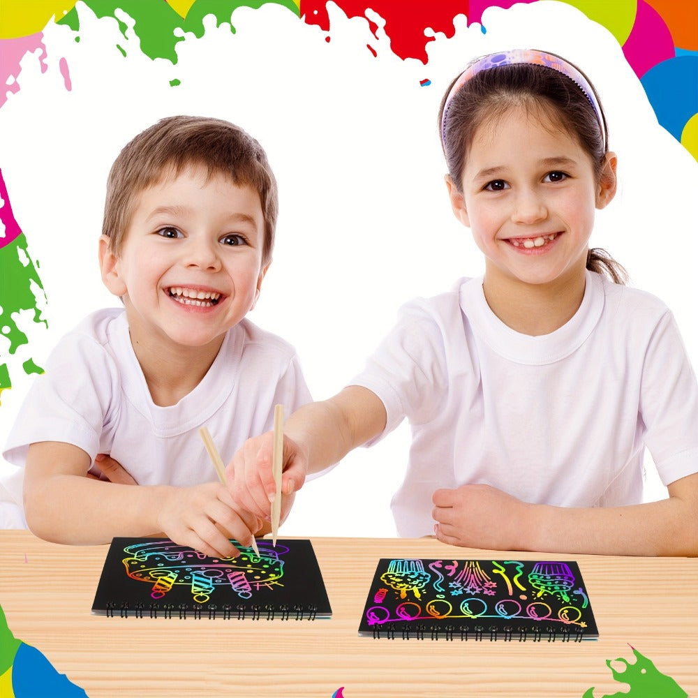 Scratch Art Notebooks 48 Pack Rainbow Scratch Paper Party Favors for Kids Birthday Gifts for Parties, Celebrations and Guest 