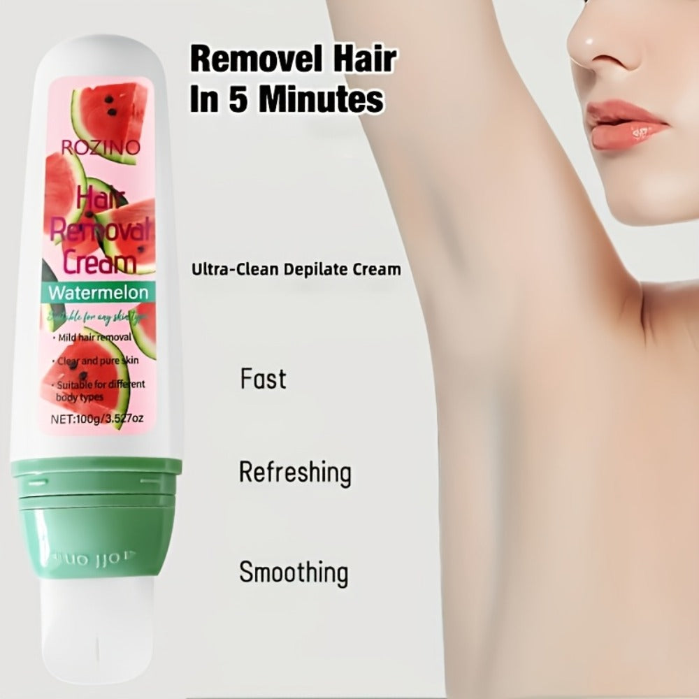 Hair Removal Cream ROZINO 100g Watermelon Roll-On Bottle with Carton for External Body Grooming — image 10