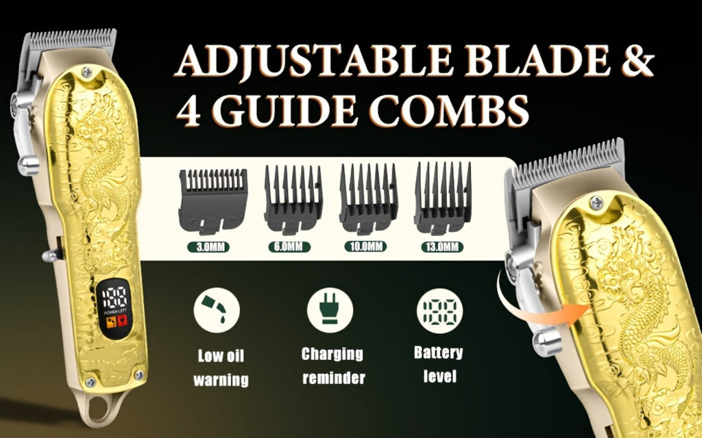Hair Clippers & Trimmers LQT Golden Dragon Three-Piece Set with LCD Displays, USB Cables and Gift Box — image 10