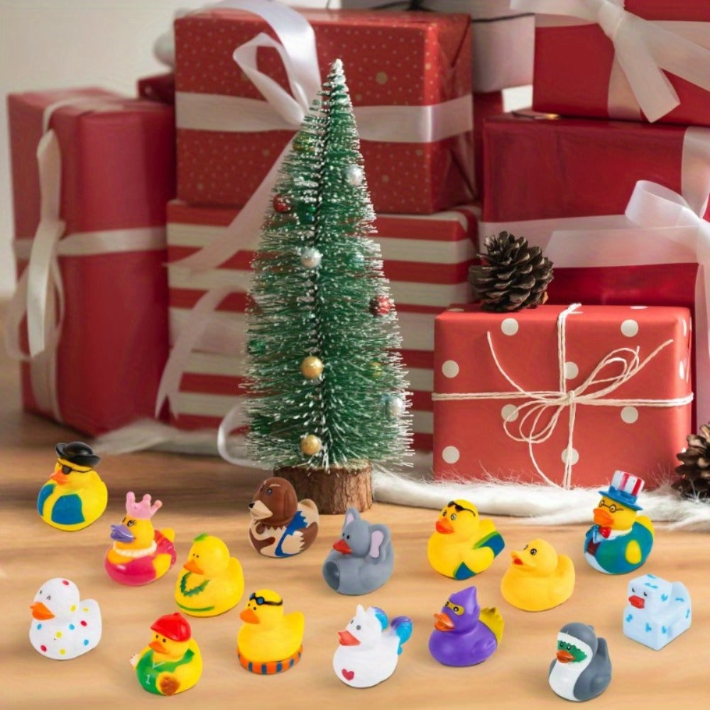 Party Favors Mini Rubber Ducks, 15-Piece Multicolor Assortment with Mesh Storage Bag and 2-Inch Size — image 5