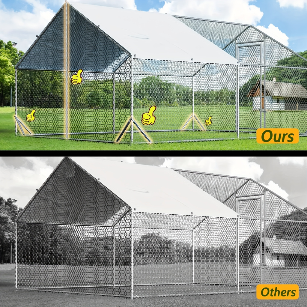 Metal Chicken Run Walk-in Poultry Enclosure with UV Protection - Dome Flat & Spire Roof Styles — image 16