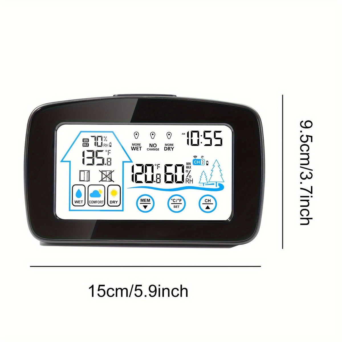 Digital Weather Station | Touch Screen Clock Thermometer Hygrometer — image 4