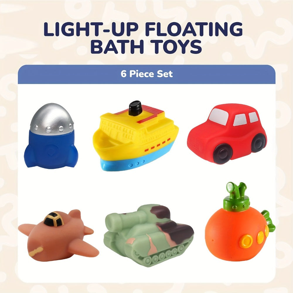 Floating Vehicle Bath Toy Sets with Light-Up 6-Piece, Light-Up 8-Piece or No-Light Options — image 5