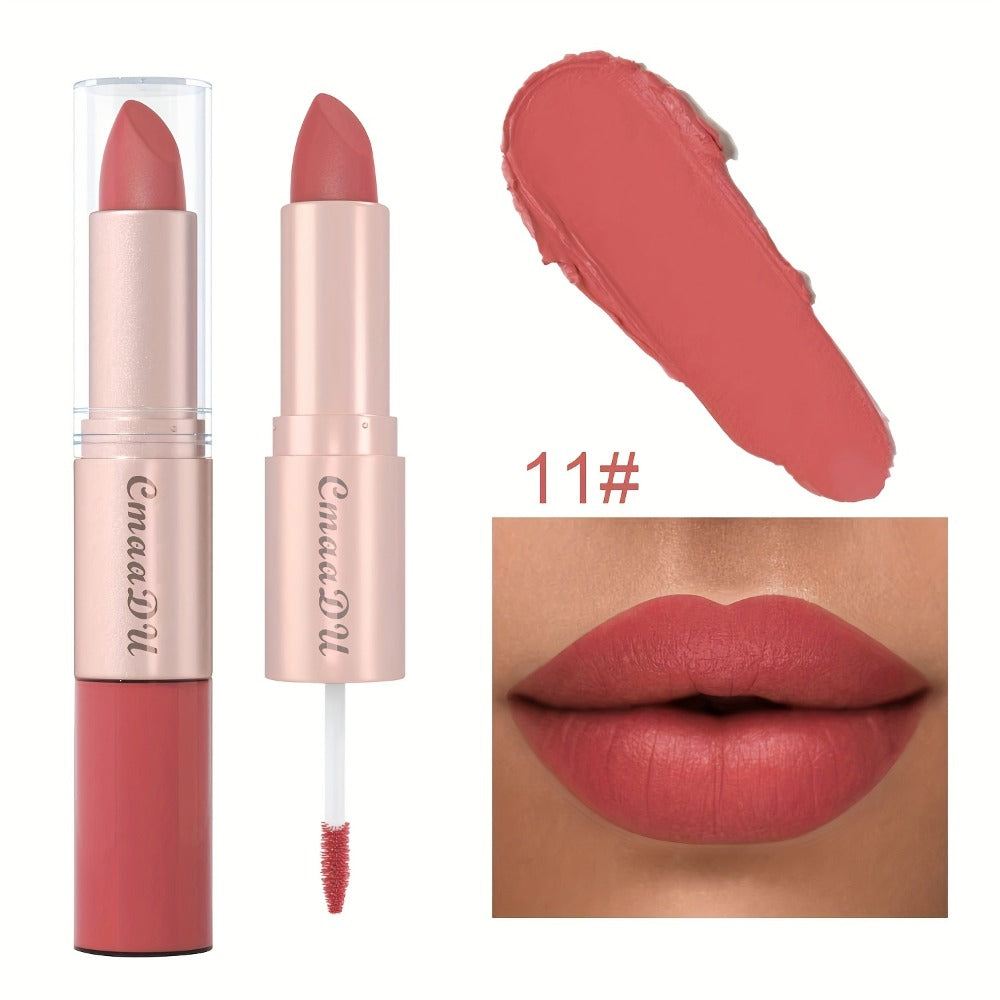 Dual-Ended Matte Lipstick & Lip Gloss Set 4pcs, 2-in-1 Velvety Lip Color, Non-Drying Comfortable Formula — image 4