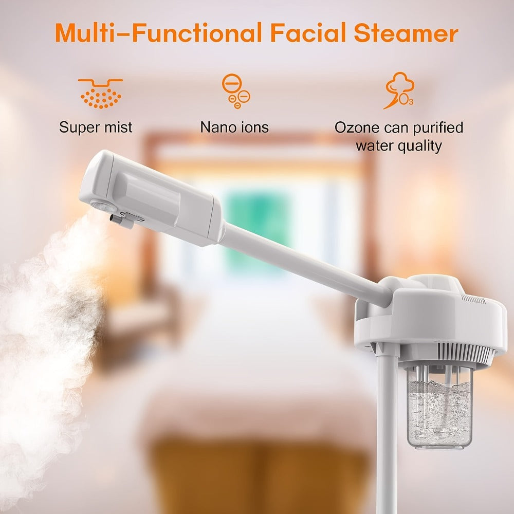 Rolling Facial Steamer with Black or White Head, Removable 250 ml Tank and Adjustable Stand Heights — image 10