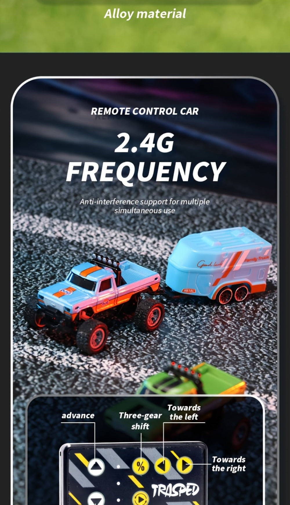 1:64 Scale Mini RC Car Alloy Off-Road Truck with Shock Absorbers – Pocket-Sized Remote Control Car for Boys Ages 6 7 8 9 10 —