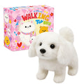 Plush Toy White Electronic Puppy with Walking, Barking, Tail-Wagging Action, Leash and Bow — image 13
