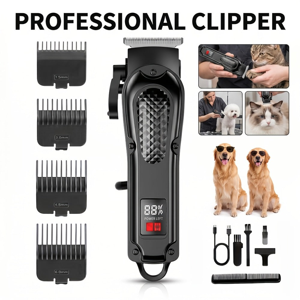 2-Piece Hair Clipper Set with Full-Size Clipper, Detail Trimmer, Guide Combs and USB Charging Accessories — image 17