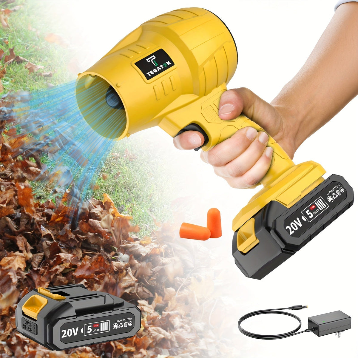 Cordless Air Blower, Electric Jet Dryer Car Snow Dust Leaf Blowing for Garden, Patio and Yard Use — image 3
