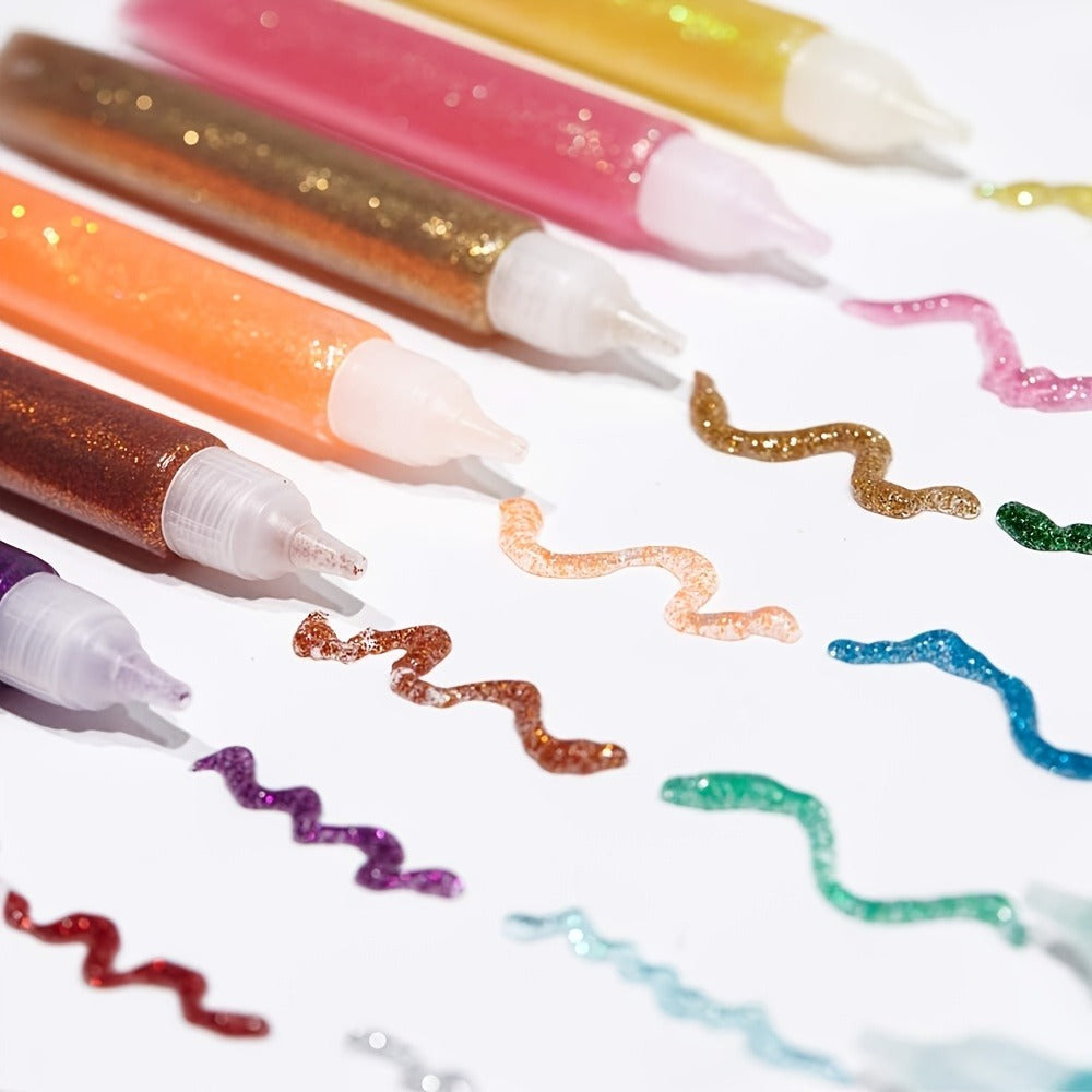 Glitter Glue Pens 30 Count Sparkle Set for Kids, 15 Colors Extra Fine Gel Glue for Arts Crafts Scrapbooking Slime School Proj