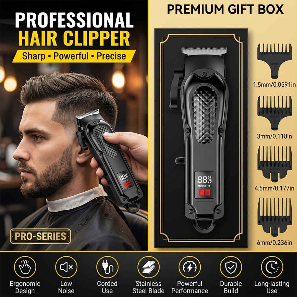 2-Piece Hair Clipper Set with Full-Size Clipper, Detail Trimmer, Guide Combs and USB Charging Accessories — image 18
