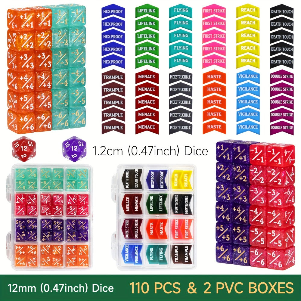 MTG Counter Dice Set 110pcs with the Listed Color, Size or Set Options for Everyday Use, with the Listed Configuration — imag