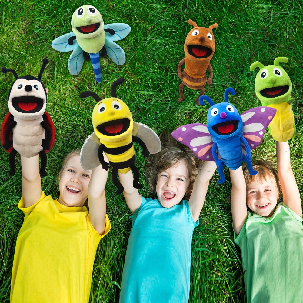 Movable-Mouth Insect Hand Puppets in Bee, Ladybird, Dragonfly, Butterfly, Ant and Caterpillar Styles — image 5