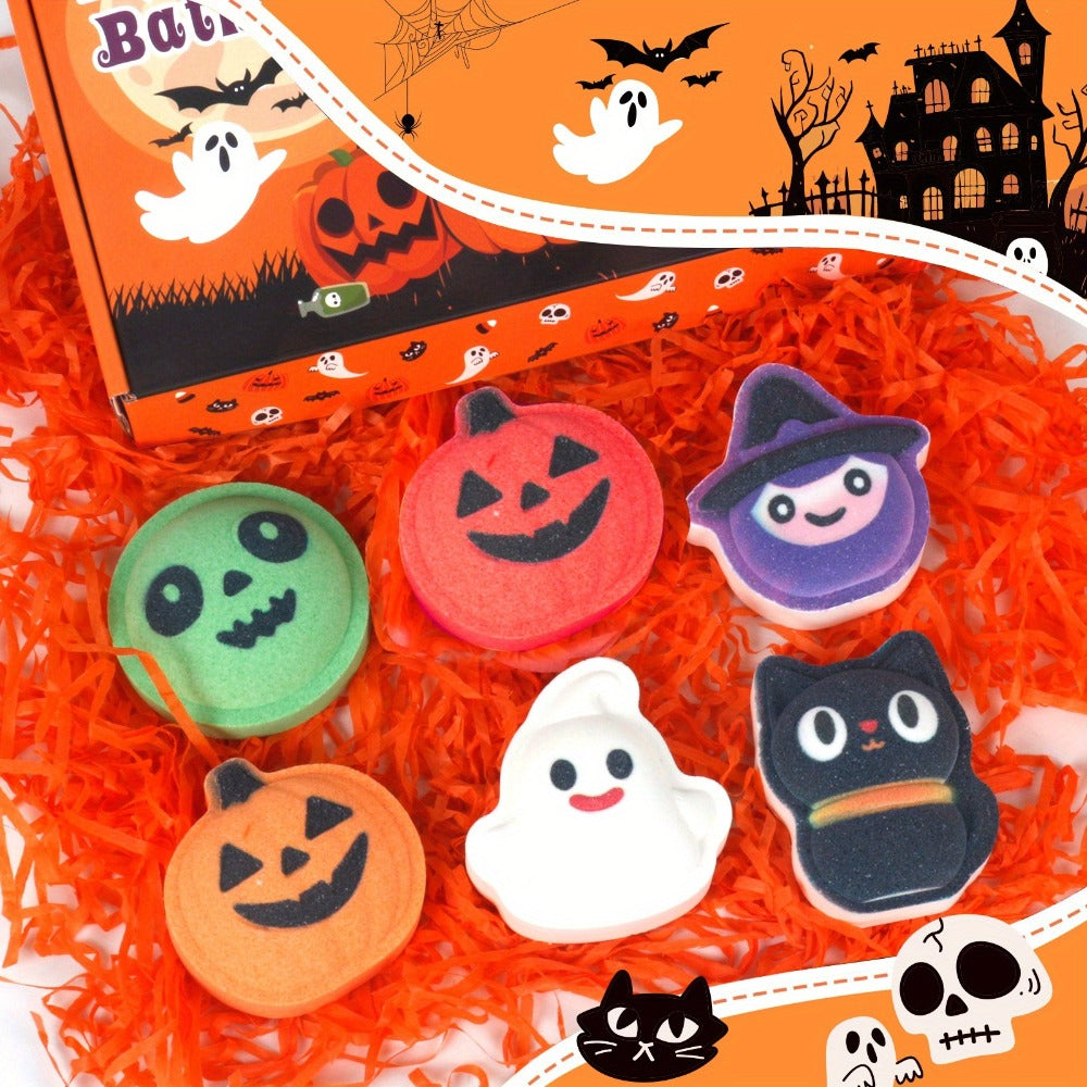 Bath Bombs, 5-Piece Halloween Gift Set with Pumpkin, Bat, Skull, Hat and Cat Shapes in Individual Wrappers — image 14