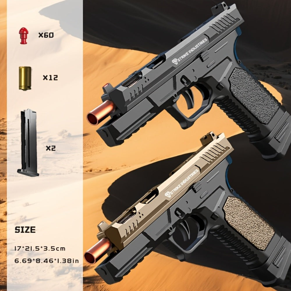 G17 Bullet Toy Gun for Boys, Rapid Fire Foam Dart Blaster Pistol, Realistic Textured Grip, Outdoor Shooting Game Toy — image 