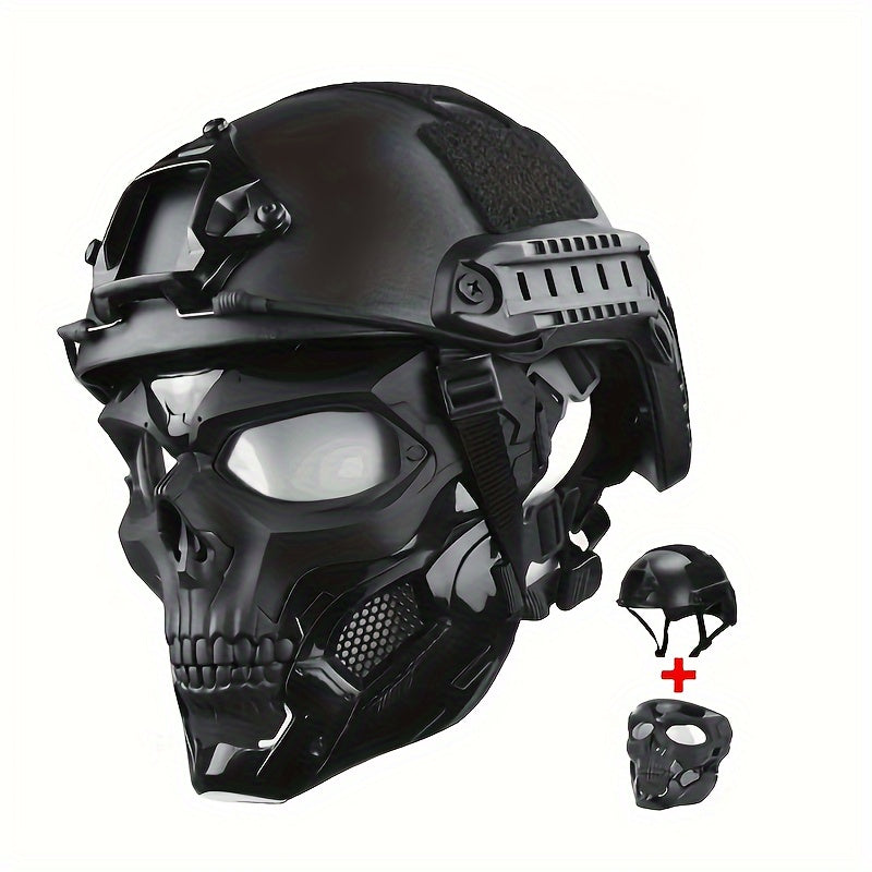 Costume Accessories Tactical Helmet and Skull Mask Set with ABS Shell, Adjustable Dial and Black Finish — image 11