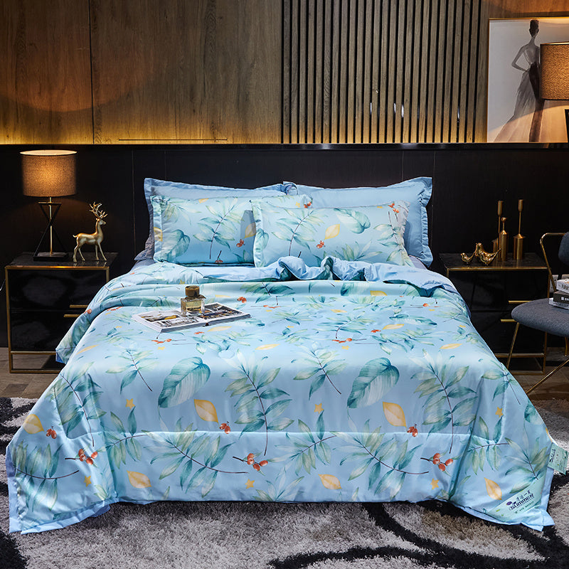 Tiansi Summer Quilt Four Piece Set Summer Cool Quilt Double Machine Washable Summer Air Conditioning Thin Quilt Summer Single Thin Quilt Core