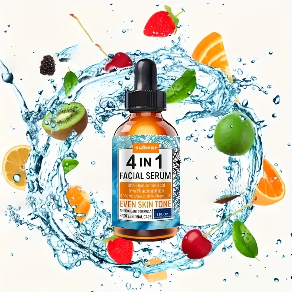 Face Serum 4-Piece Set with 30ml Hyaluronic Acid, Niacinamide, Vitamin C and Vitamin E Dropper Bottles — image 8