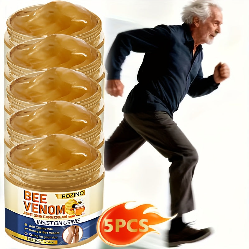 Body Cream ROZINO Bee Venom 50g Jars in a Five-Piece Set for External Knees Elbows Arms and Legs — image 10