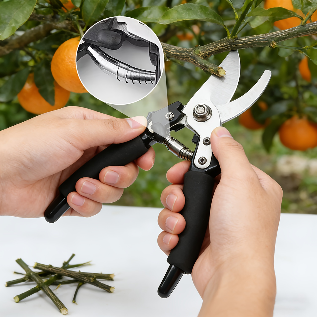 Stainless Steel Pruning Shears, 8.27 Inches with Sharpening Stone in One- or Two-Set Options — image 7