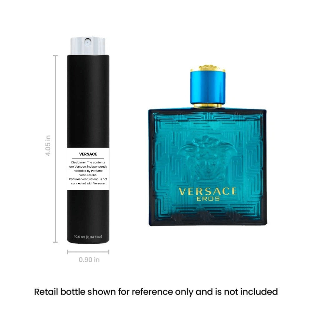 Perfume Travel Spray Versace Eros Eau de Toilette 10ml in a Compact Black Atomizer for Men — image 4