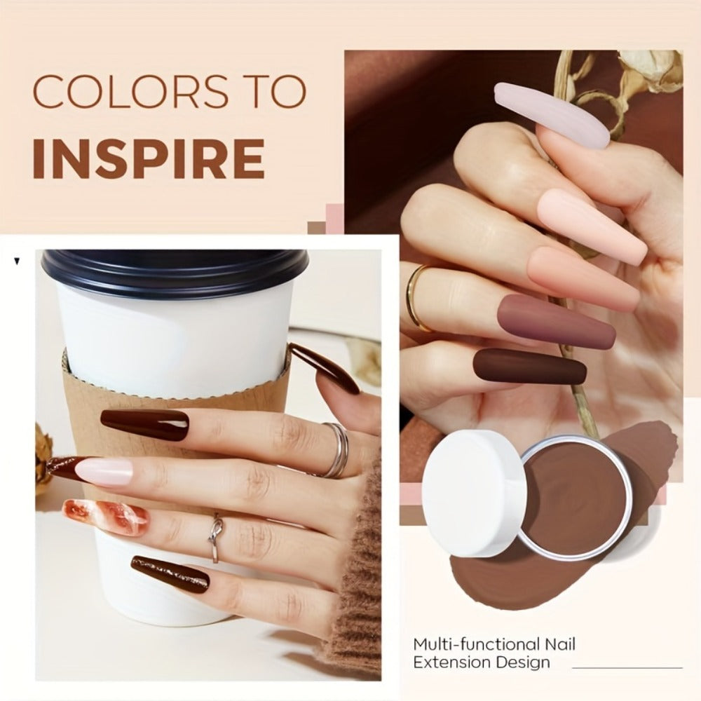 Nude Dipping Powder Set 6 Colors Light Beige Brown Neutral Shades Odorless Acrylic Nail Powder for French — image 4