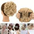 Clip In Hair Bun Extension Messy Bun Chignon Hairpiece – Synthetic Curly Updo with Comb & Scrunchie for Women — image 1