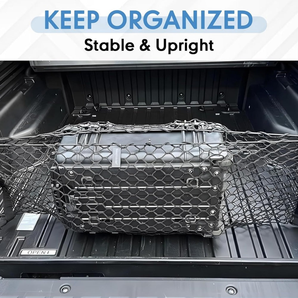 Truck Bed Cargo Net Elastic Mesh Organizer with Hooks Heavy Duty Bungee Net for Pickup Truck Bed Cargo Management Grocery Sto